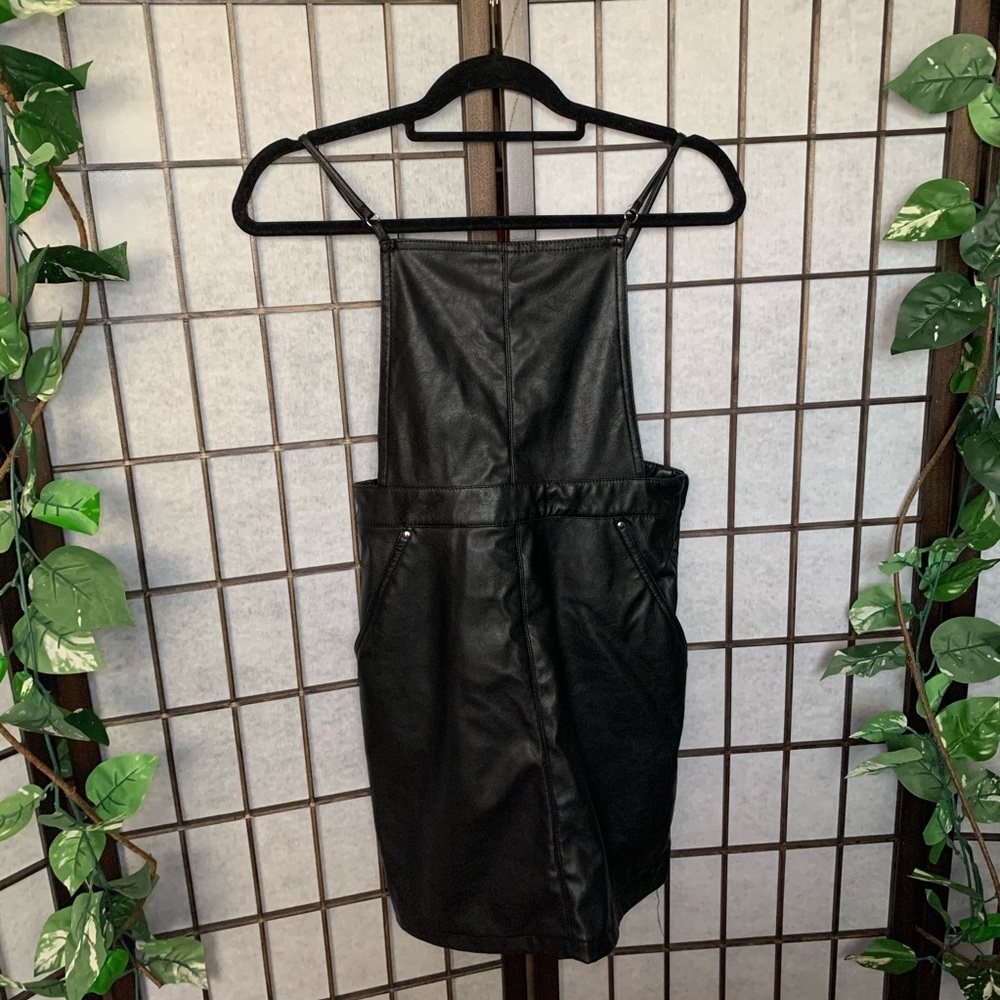 Leather Overall Dress
